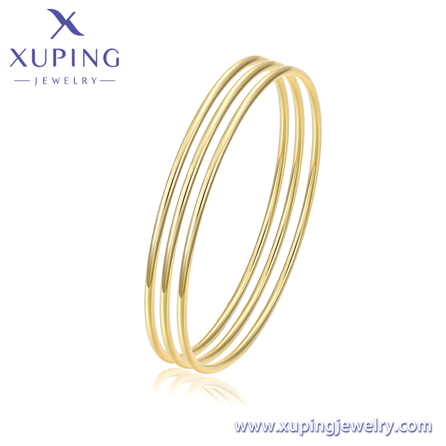 سوار صلب من النحاس الصديق للبيئة مطلي بلون الذهب، النموذج X000867735، من سلسلة Simple لدى Xuping Jewelry