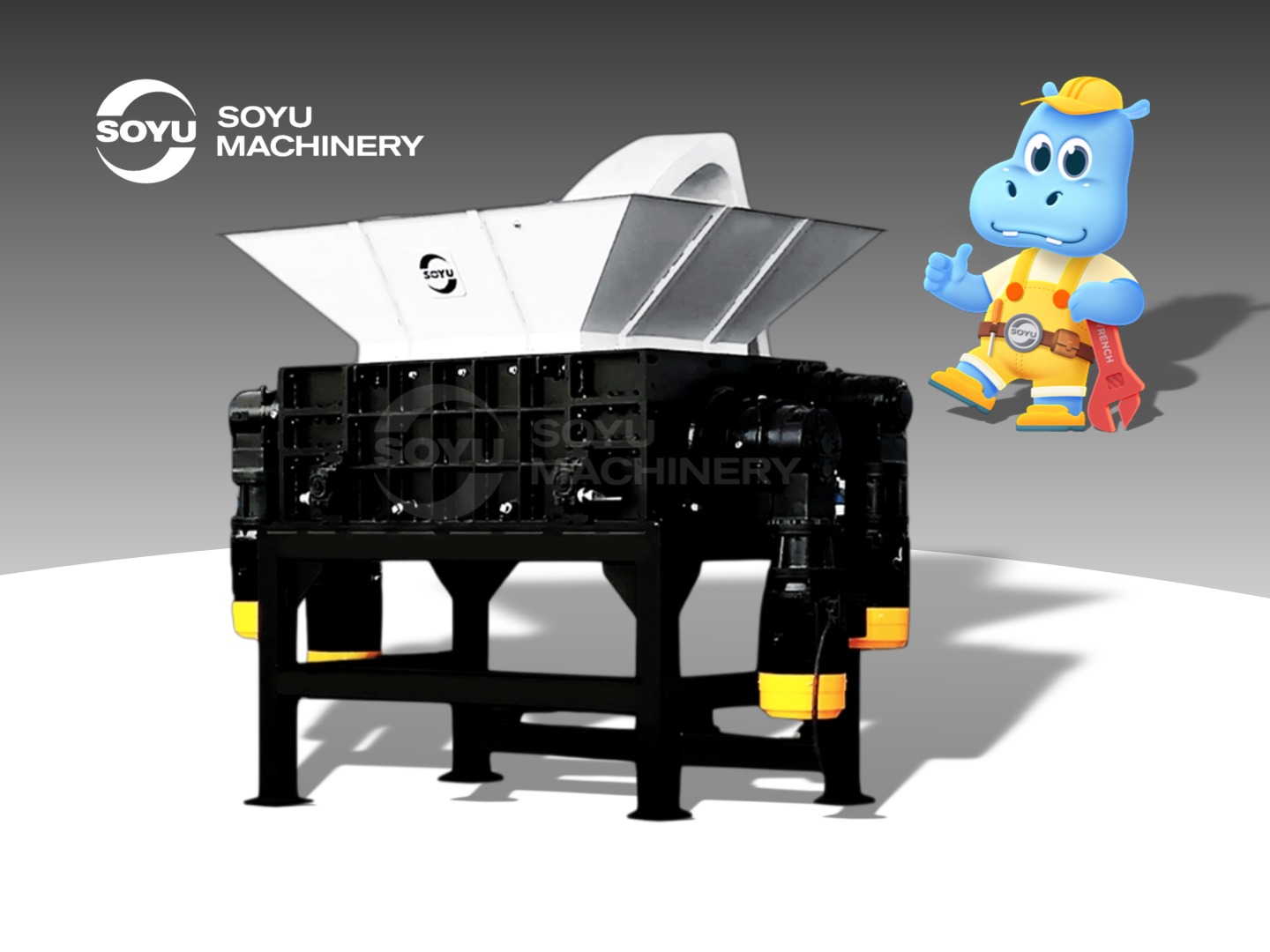 Bulky waste shredder processing mixed materials