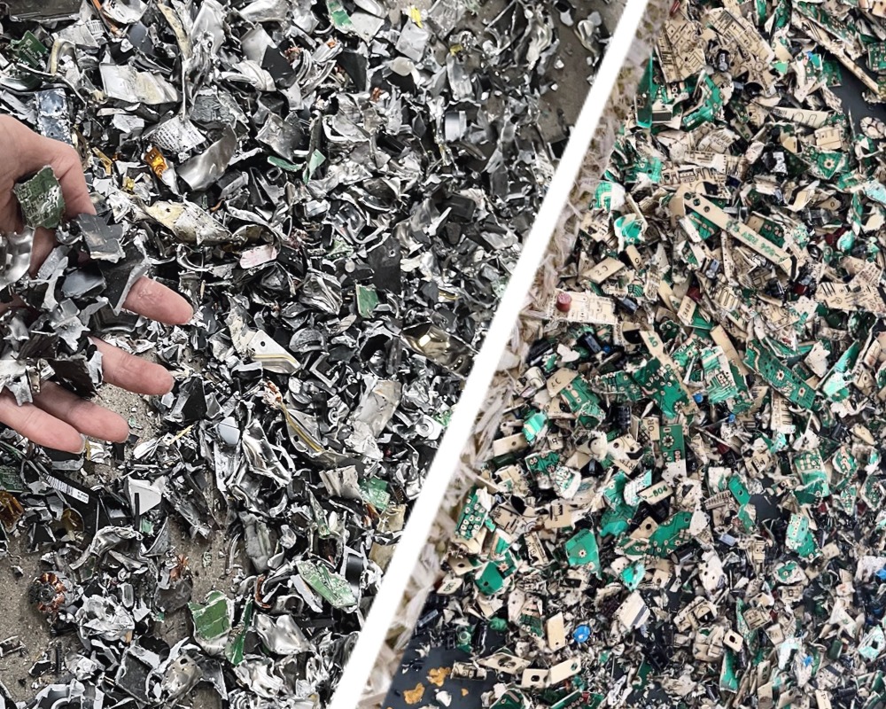 E-waste crushing and recycling machine with separation equipment