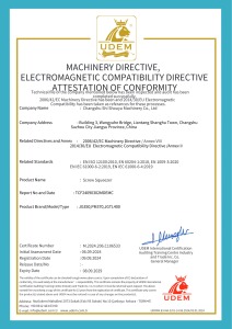 CE Certificate for Screw Squeezer