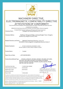 CE Certificate for Crusher