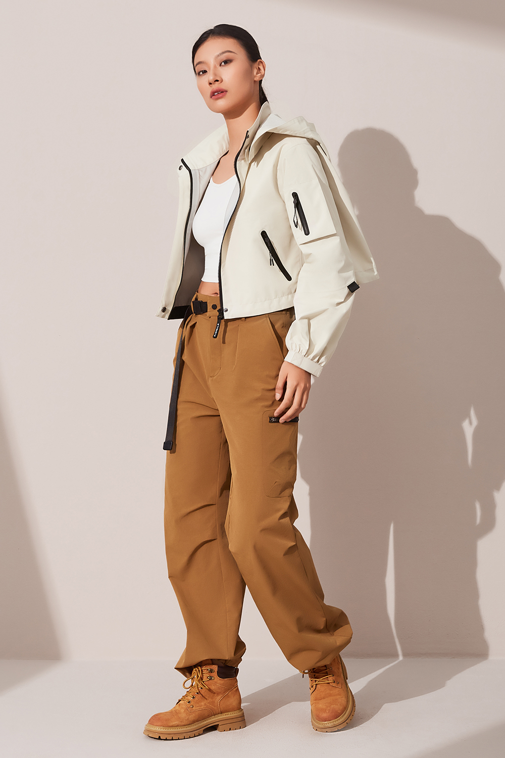 Weather-resistant running jacket back view