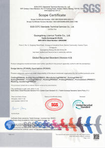 Global Recycled Standard (GRS) – Certified by SGS