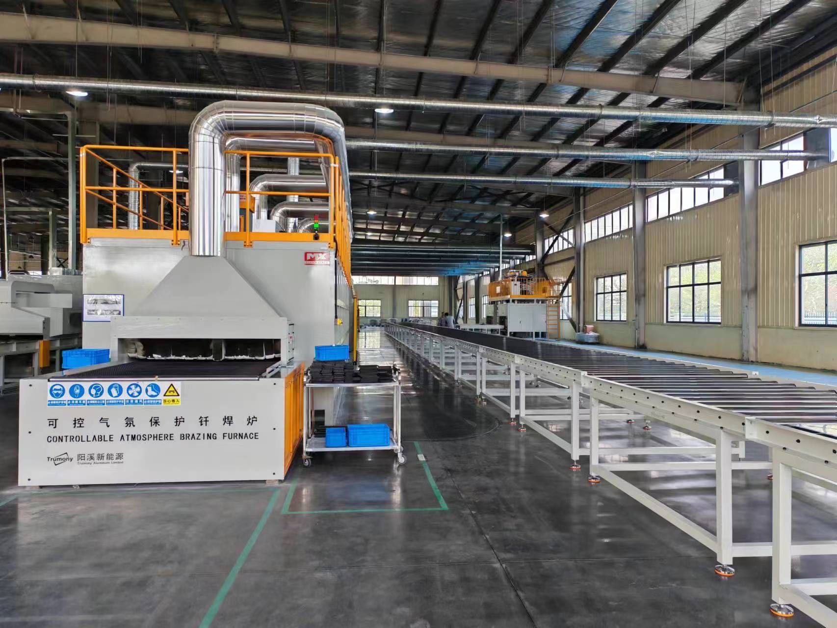 Brazing production line for aluminum cooling plates at Trumony