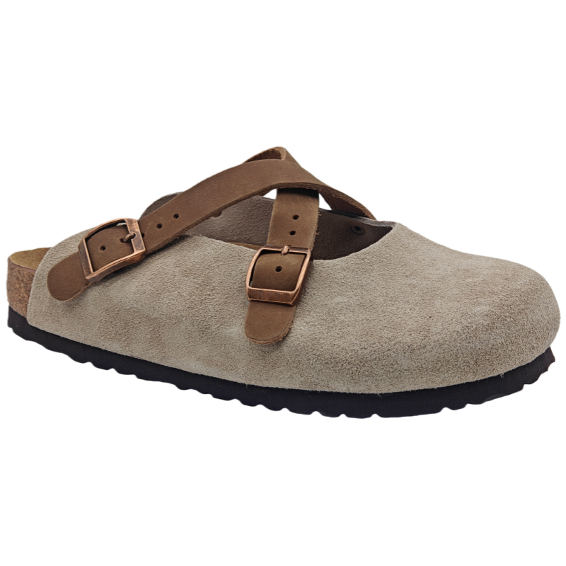 CS02 cork clog with adjustable criss-cross straps - top view