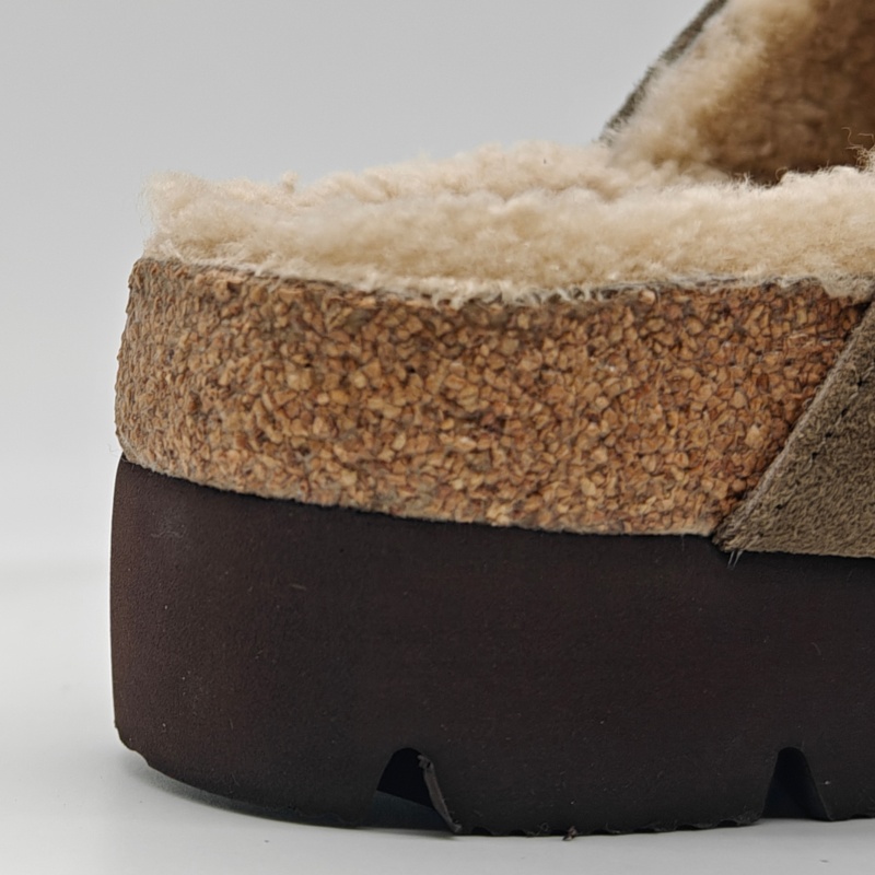 Winter arch support sandals with wool lining - side view