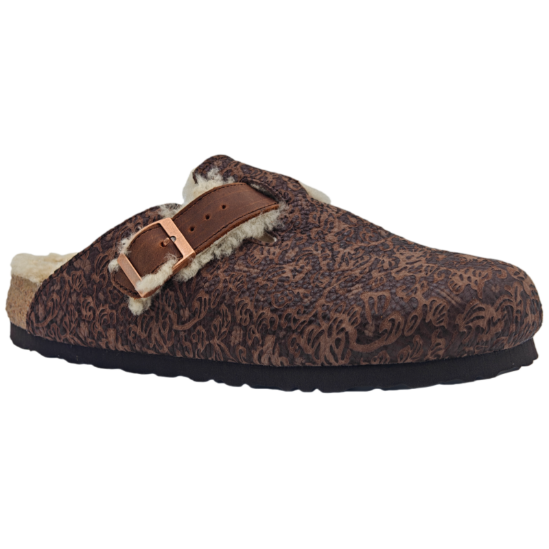 Cork clog sole pattern and anatomical footbed