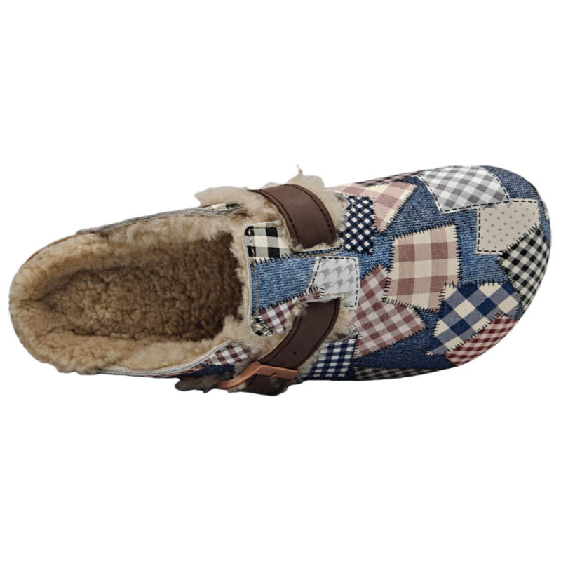 Cork clog with suede lining side view