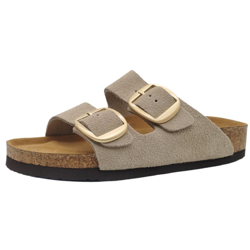 CS08 Wide-Fit Cork Sandal - top view showing roomy toe box and double straps
