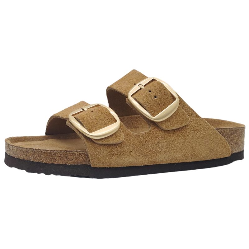CS08 Cork Sandal with custom bottom pattern - angle view showing side and sole