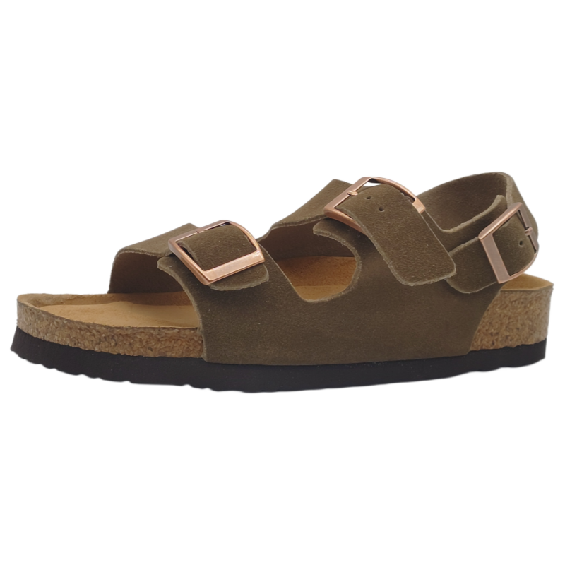 CS08 Cork Sandal with custom bottom pattern - back view showing sole