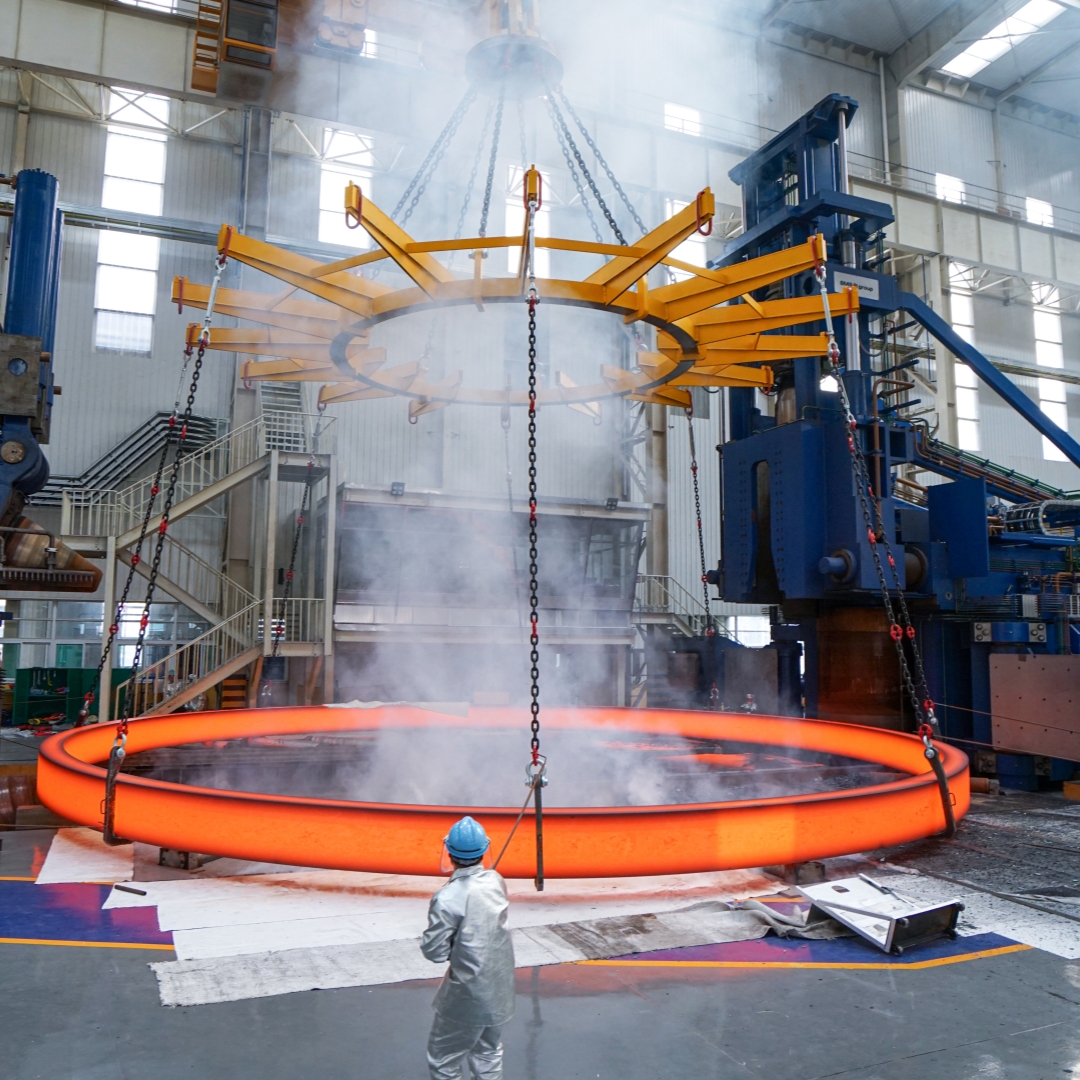 Seamless rolled ring forgings in a manufacturing facility