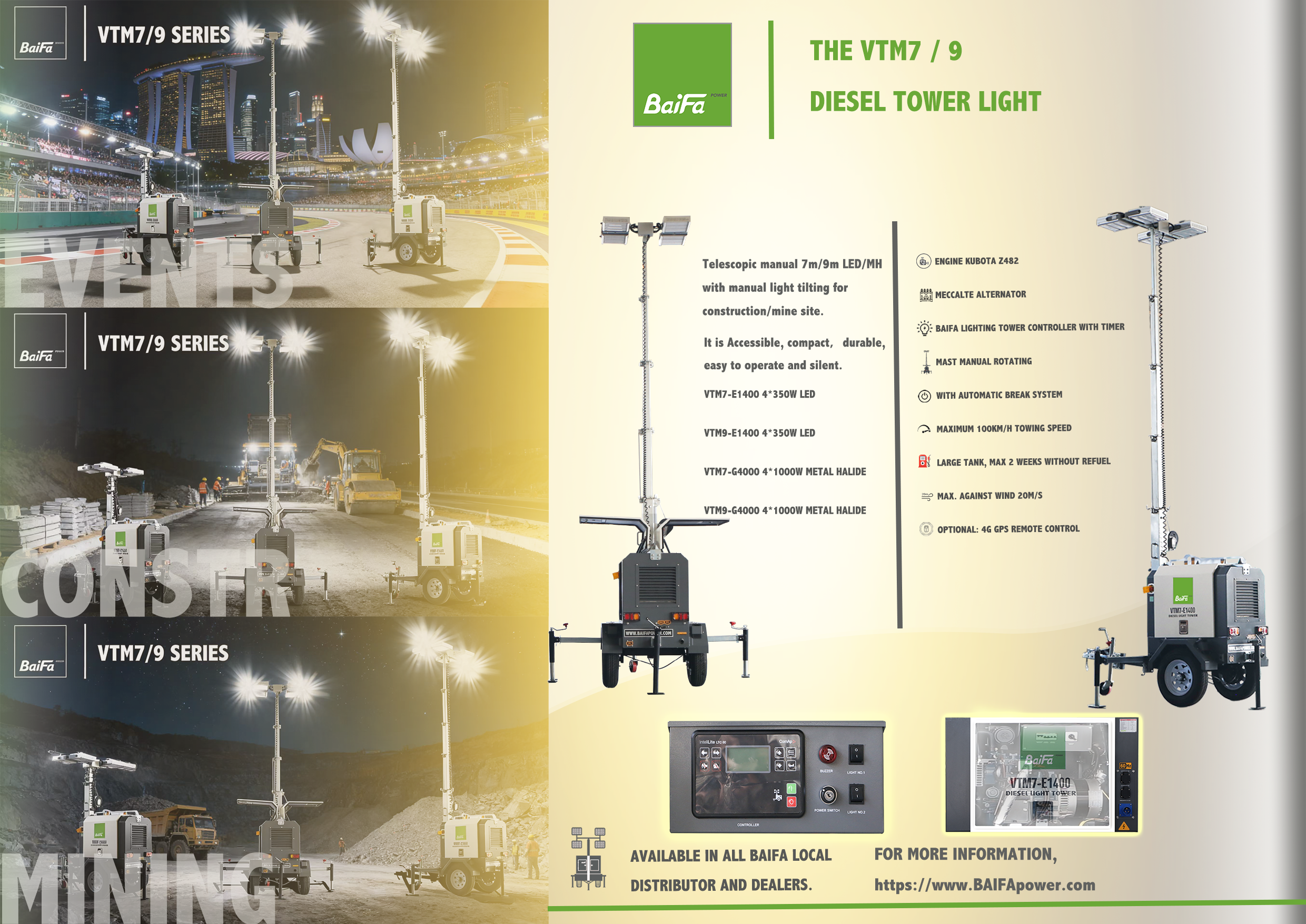 VTM Series Lighting Tower technical diagram