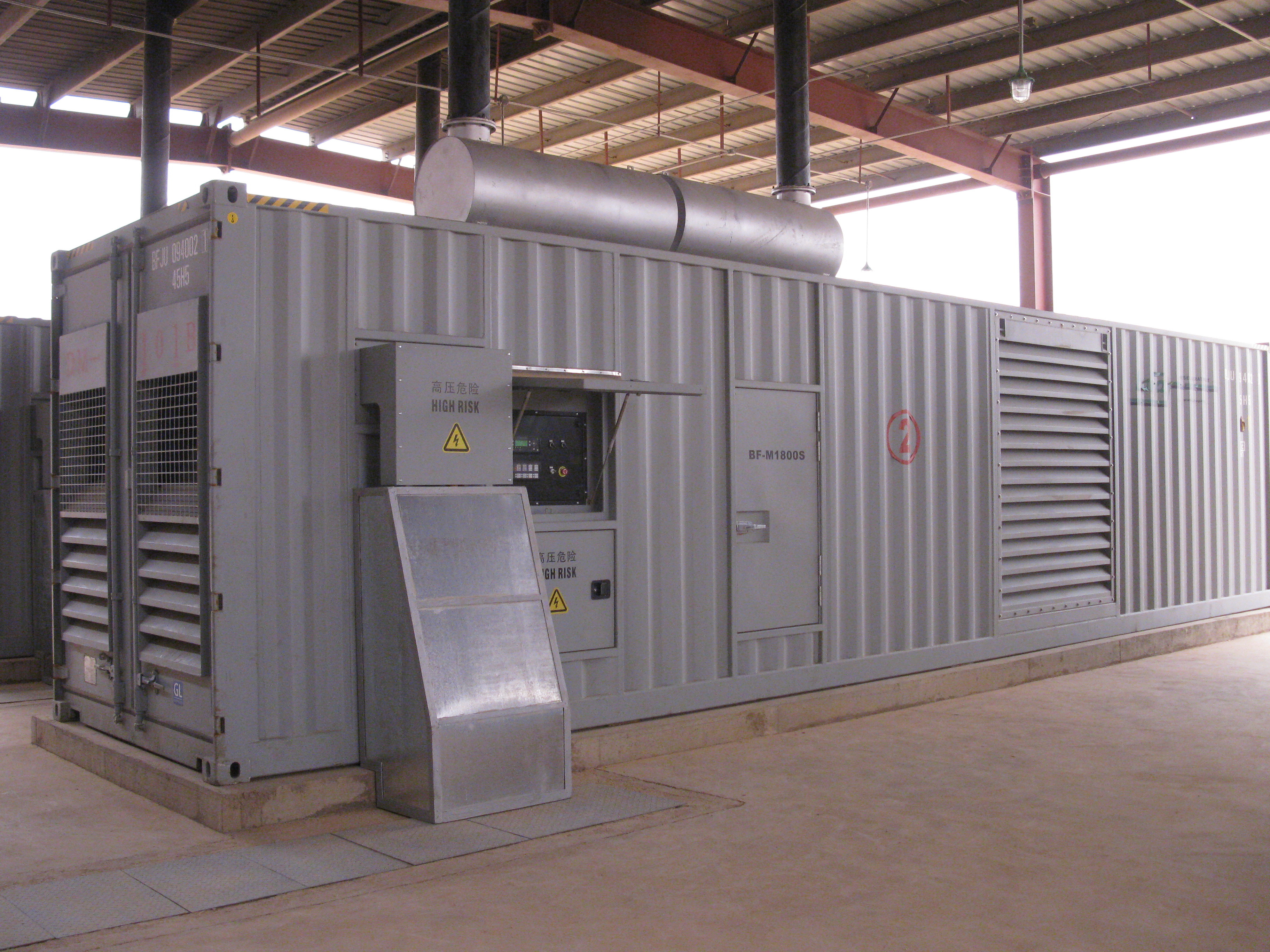 Diesel generator sets installed at a remote oil field site