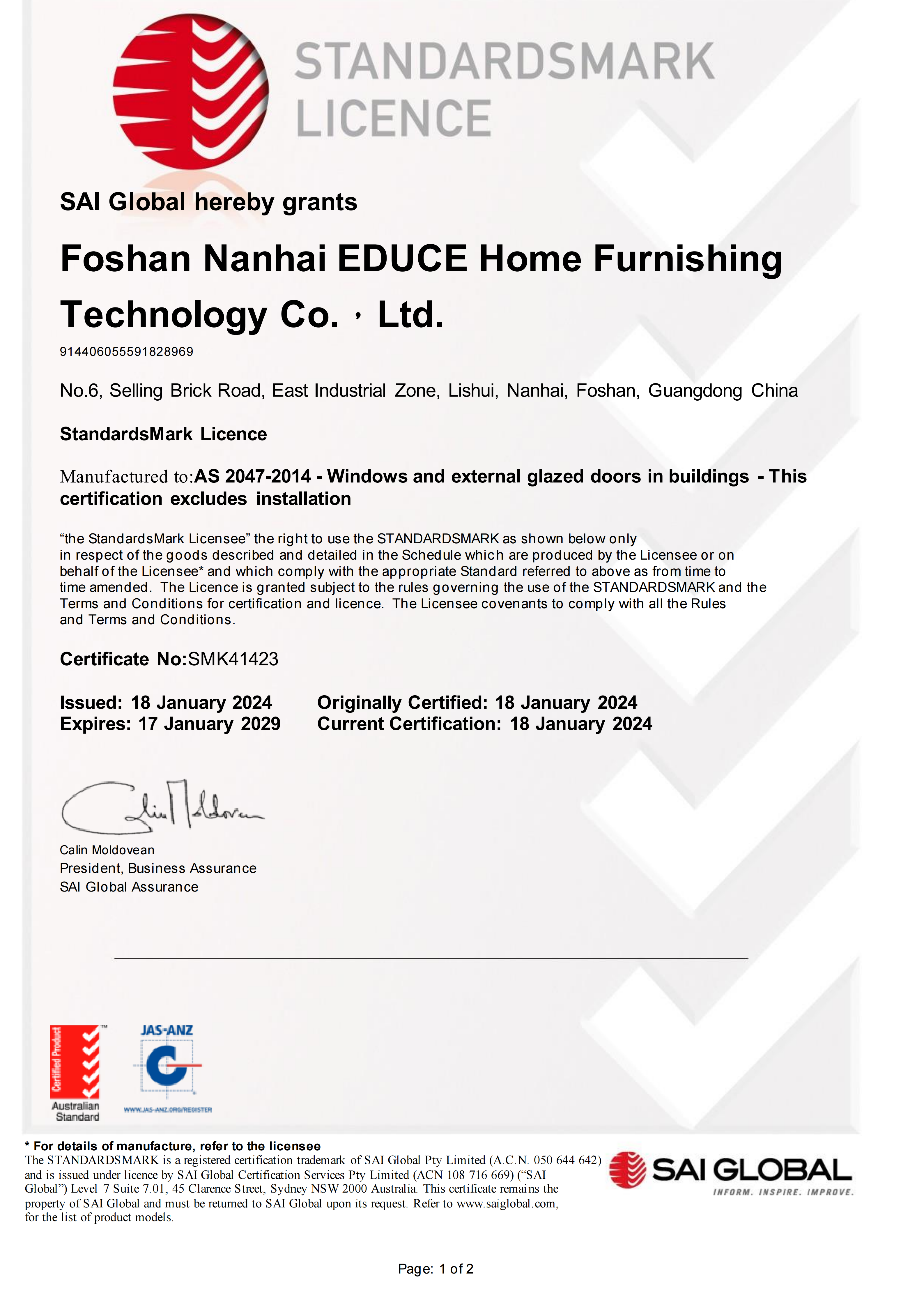 Australian StandardsMark Licence