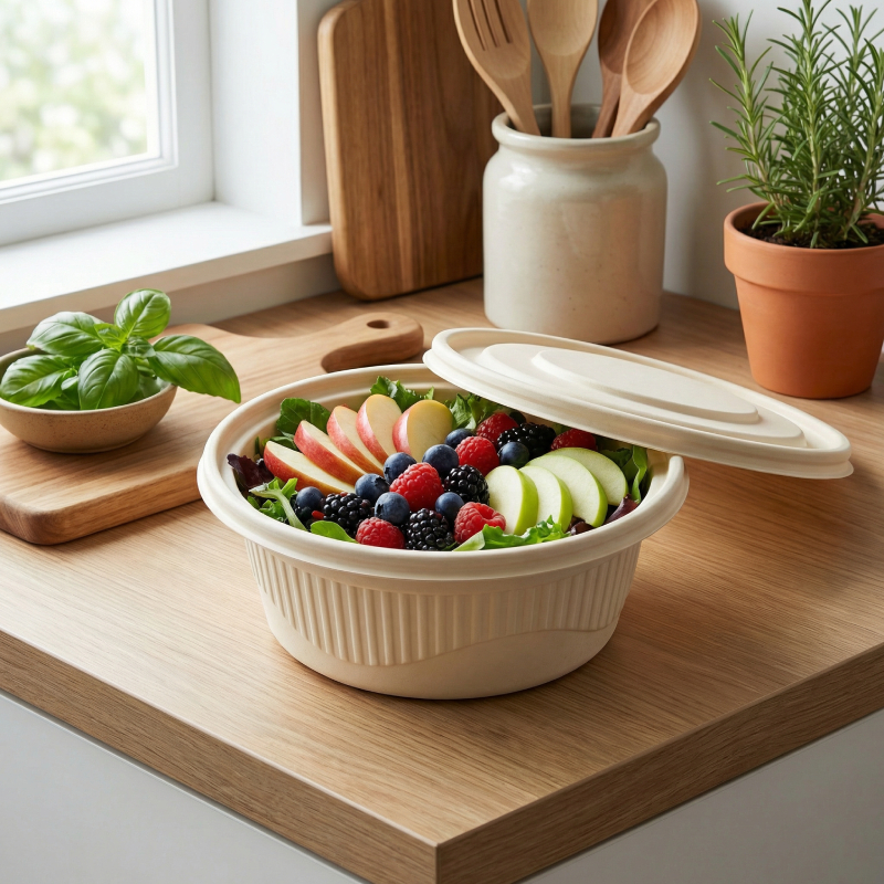 Cornstarch takeout bowl with lid