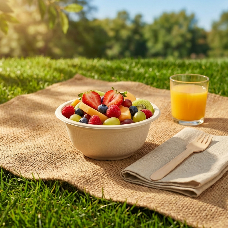 Durable Cornstarch Deep Bowl for Catering - Renewable Material, -15°C to 100°C