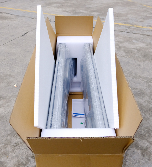 Close-up of auto-clean solar street light panel