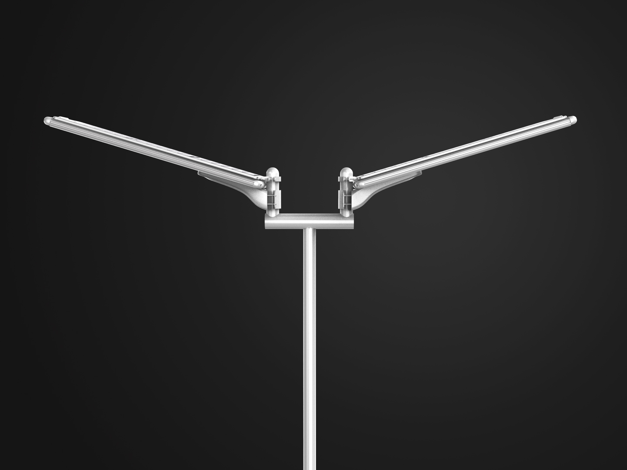 Foldable all-in-one solar street light installed on a highway in the Middle East