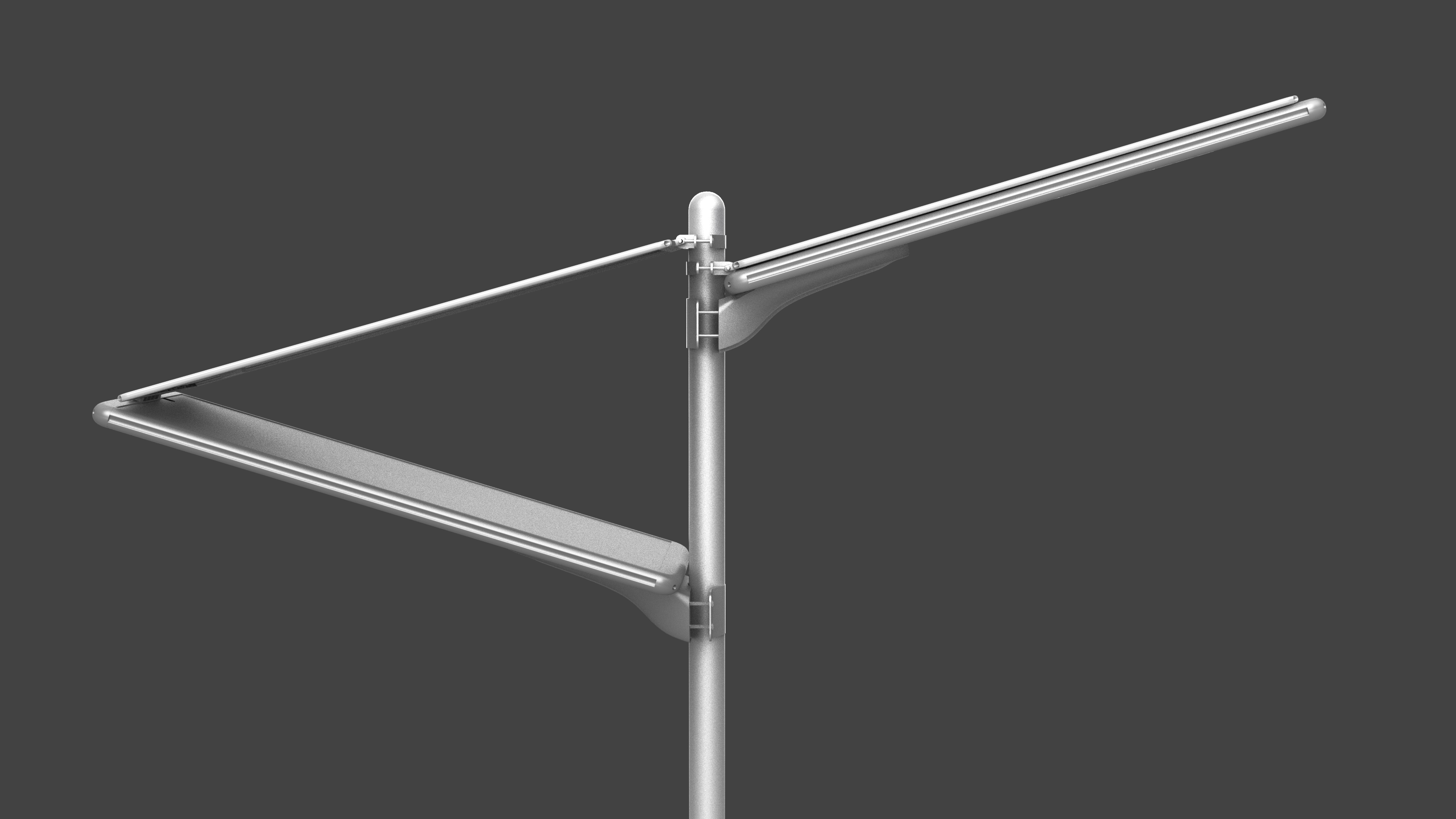 Palm Series 120W foldable solar street light side view