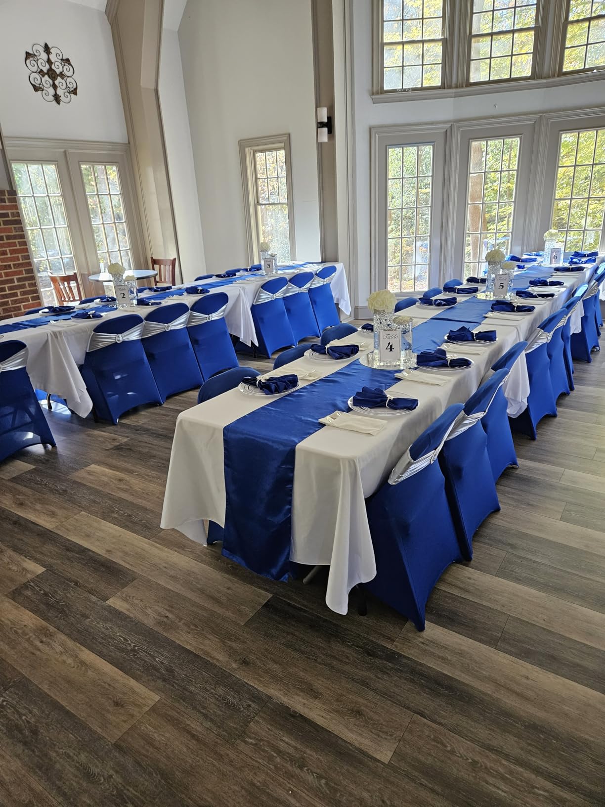 Elegant wedding table setting with disposable tableware