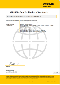 Test Verification of Conformity
