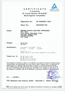 CERTIFICATE
of Conformity
EC Council Directive 2014/30/EU
Electromagnetic Compatibility