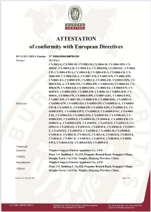 ATTESTATION 
of conformity with European Directives
