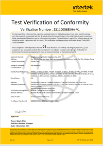 Test Verification of Conformity