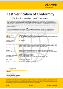Test Verification of Conformity