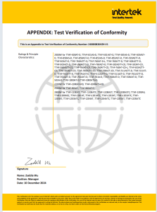 Test Verification of Conformity