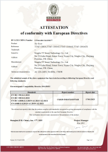 ATTESTATION 
of conformity with European Directives