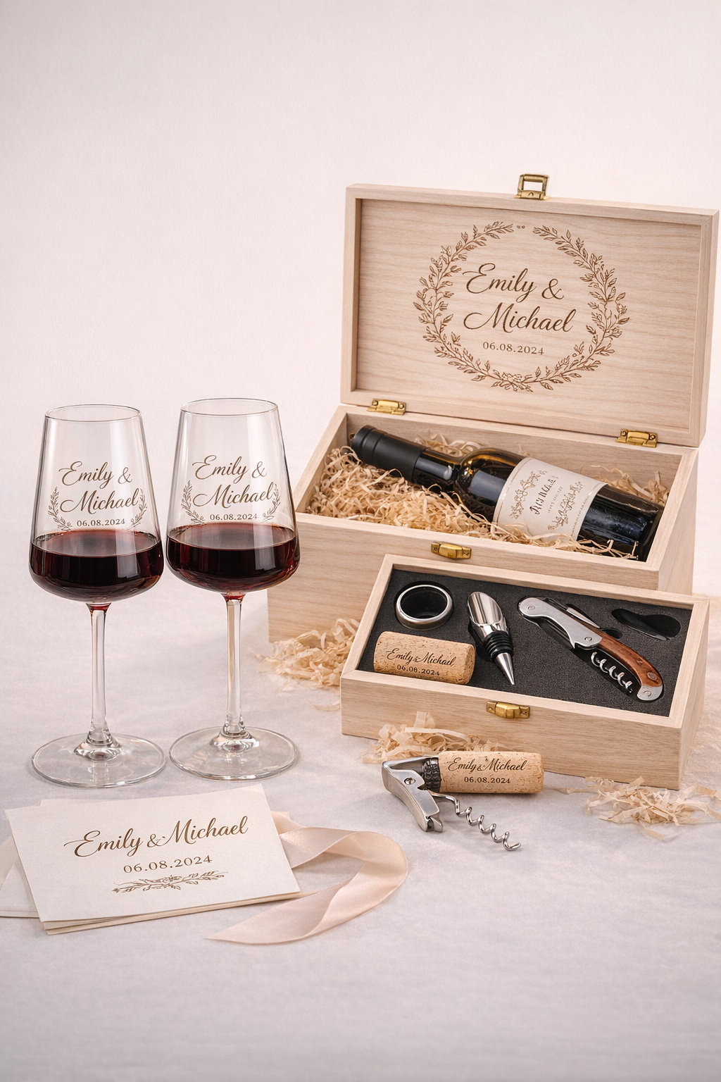 Custom branded wine glass gift set