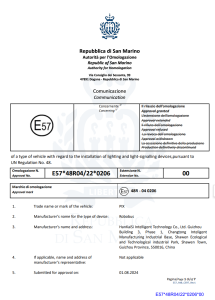 UNECE R48 Vehicle Lighting and Light-Signalling Devices Installation Approval Certificate