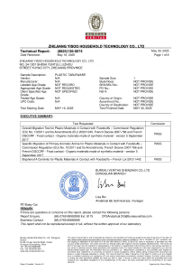 EU Food Contact Material Test Report