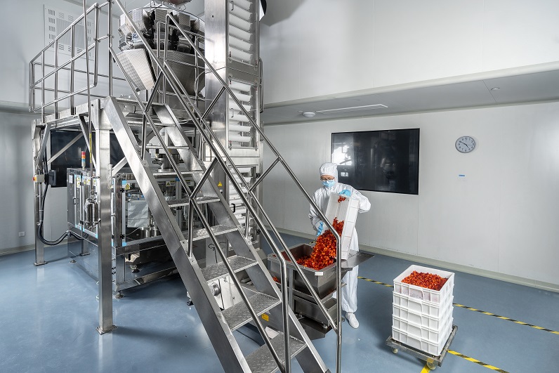Dietary supplement solid-dosage production environment operating to GMP cleanliness standards