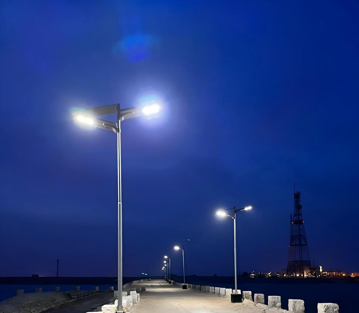 Solar street light project in coastal area