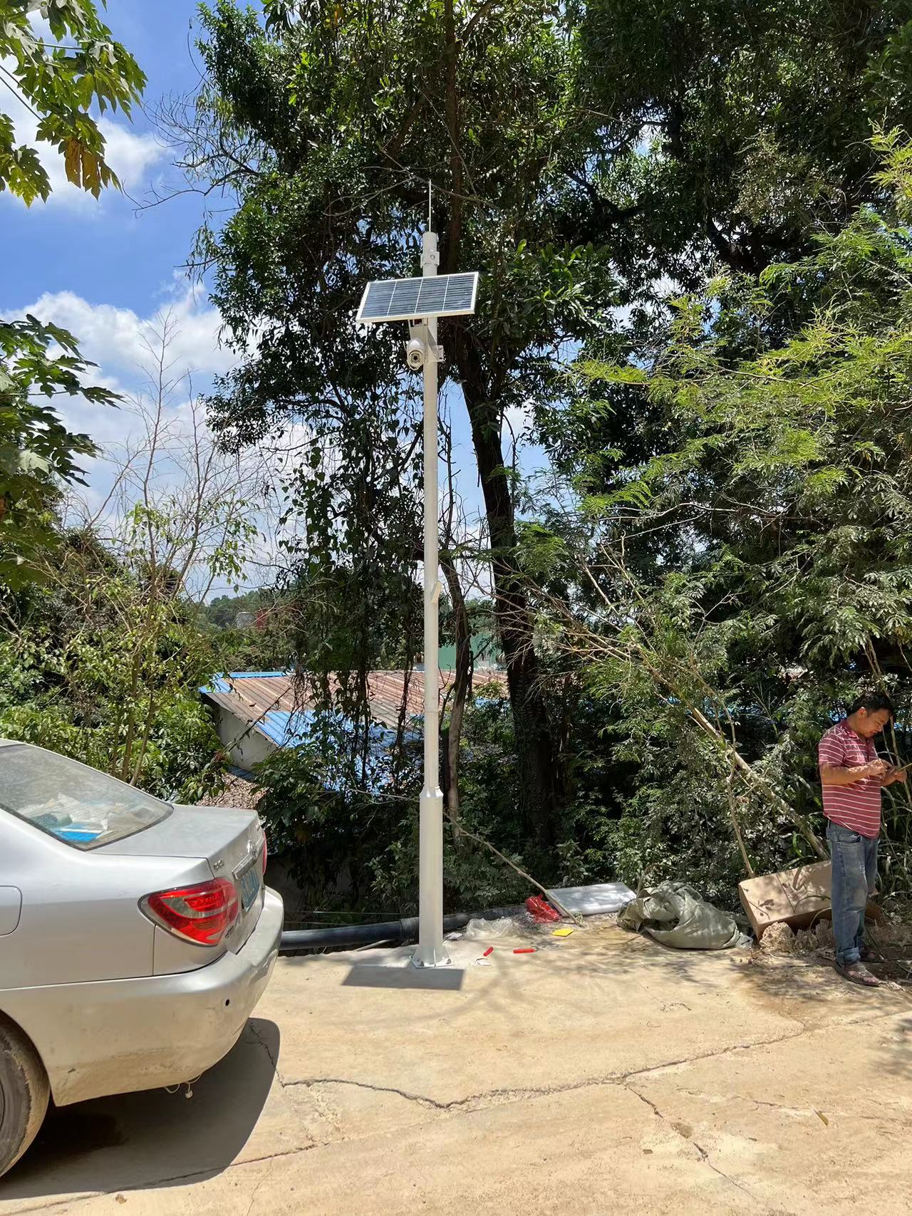 40W35AH 4G Solar CCTV Camera installed for road surveillance in Brazil