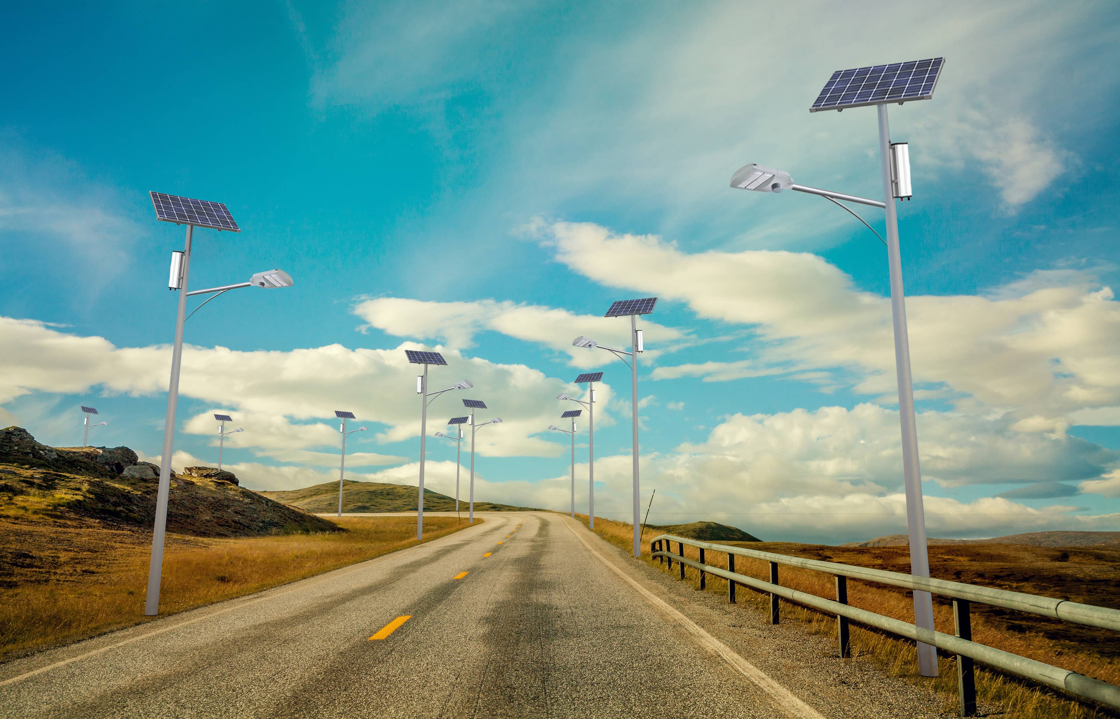 200 W all-in-two split solar street light for rural road lighting in Peru 200 W all-in-two split solar street light installed for a rural road project in Peru