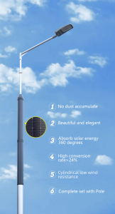 Vertical Solar Wrapped Light Pole