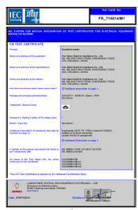 CB TEST CERTIFICATE