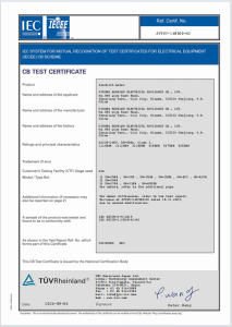 CB TEST CERTIFICATE