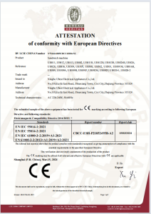 ATTESTATION 
of conformity with European Directives