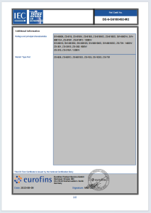 CB TEST CERTIFICATE