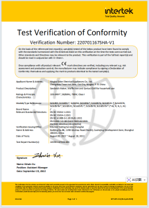 Test Verification of Conformity