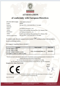 ATTESTATION 
of conformity with European Directives