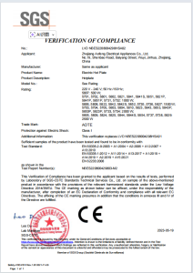 VERIFICATION OF COMPLIANCE