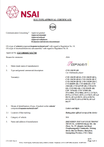 ECE E24 Type-Approval Certificate (E-mark)