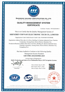 ISO 9001 Quality Management System Certificate