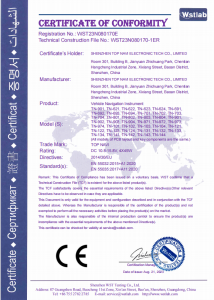 CE-EMC Certificate of Conformity